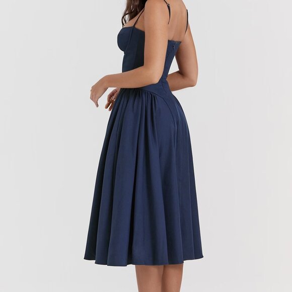 House of CB Samaria French Navy Corset Sundress - Picture 2 of 8